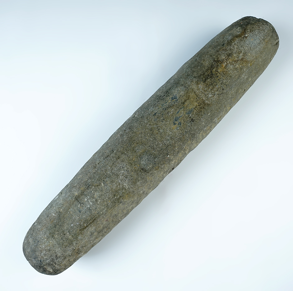12 1/8" Stone Roller Pestle recovered in Berks Co., Pennsylvania, in nice condition.