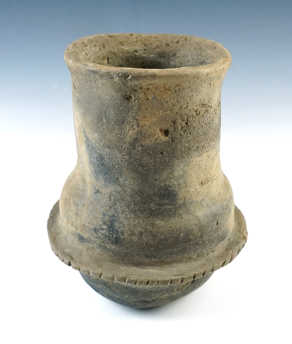 6" tall x 4 3/4" wide Mississippian Compound Vessel, some restoration - Pointsett Co., Arkansas. 