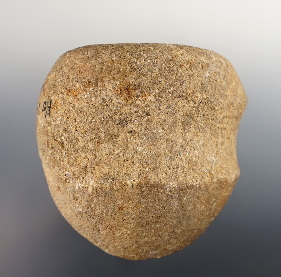 2 7/8" long 3/4 Groove Hammerstone made from patinated Hardstone.  Southern Indiana.