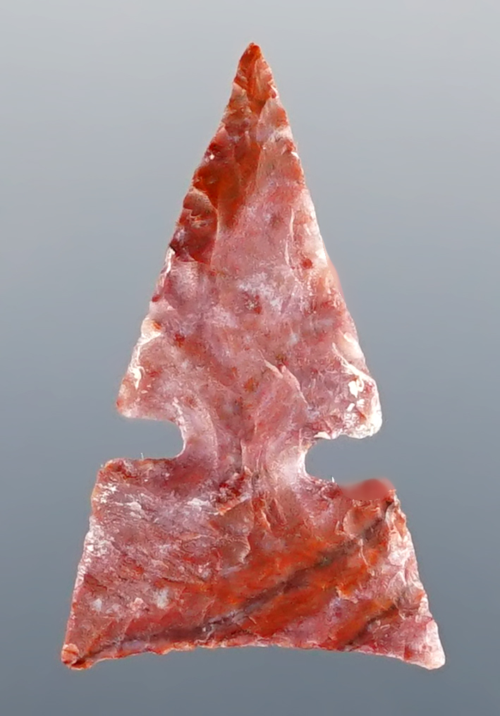 Fine 1 1/16" Washita made from colorful Alibates Flint - Texas. Comes with a Bennett COA.