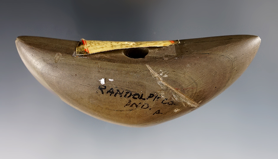 Exceptional 5 3/4" Pick Bannerstone found in Whitley Co., Indiana. Ramp catalog # O-113.