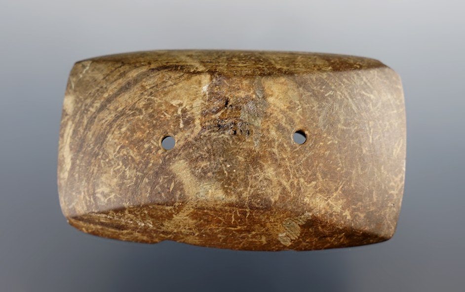 3" long Semi-Keeled Gorget found in Tuscarawas Co., Ohio. Ex John Kohr. Jackson COA. 