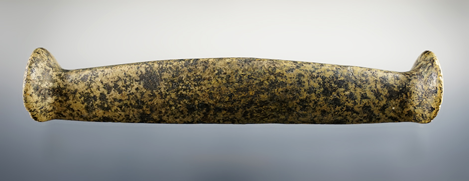 Large 6 7/16" Bar Amulet that has been professionally restored at one end, Calhoun Co., Michigan. 