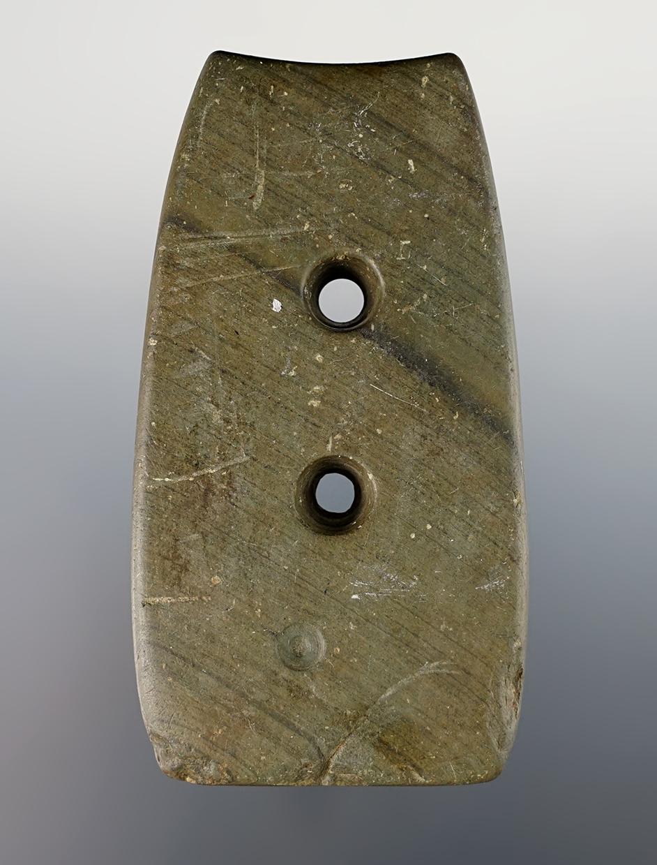 3 7/8" uniquely styled Gorget found in the Ohio/Indiana area. Ex. Norm Kley collection.