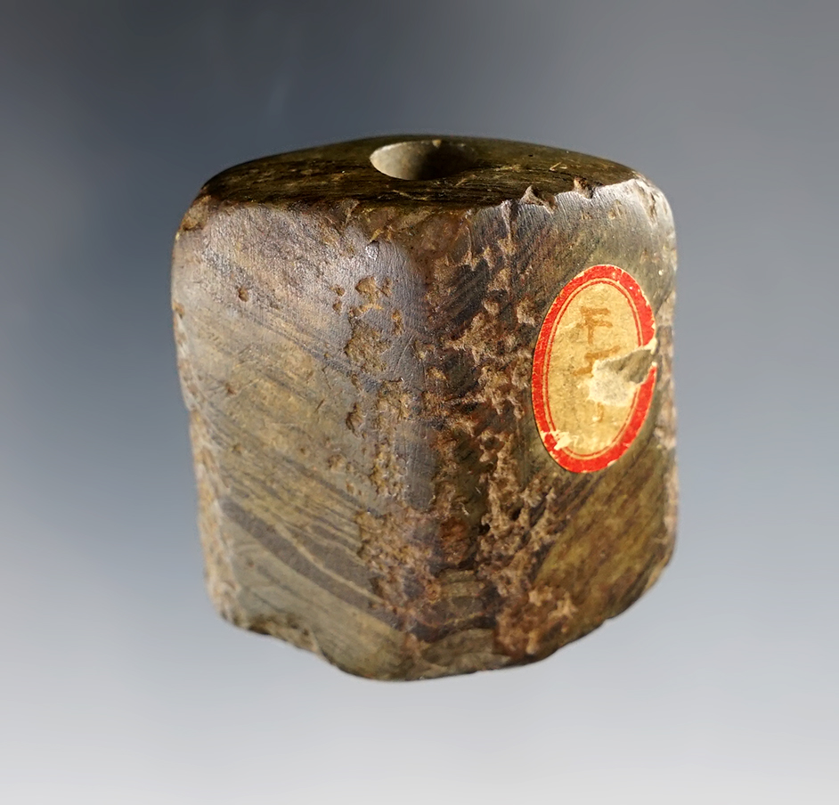 1 3/4" Bannerstone Preform found on the Ray Farm, Brookville, Montgomery Co., Ohio. Ex. Meuser.