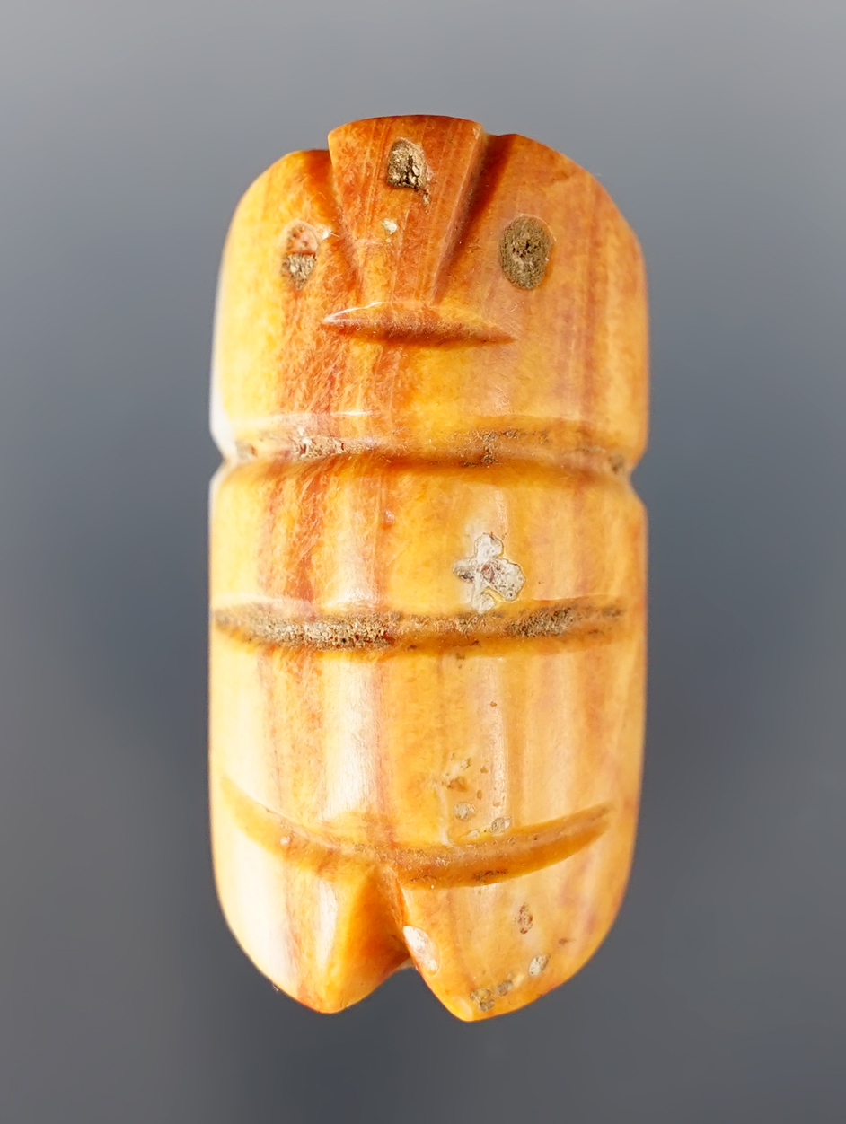 1 13/16" Figural Spondylus Shell Pendant or Bead, Valdivia-Chorrera cultures, Ecuador. 