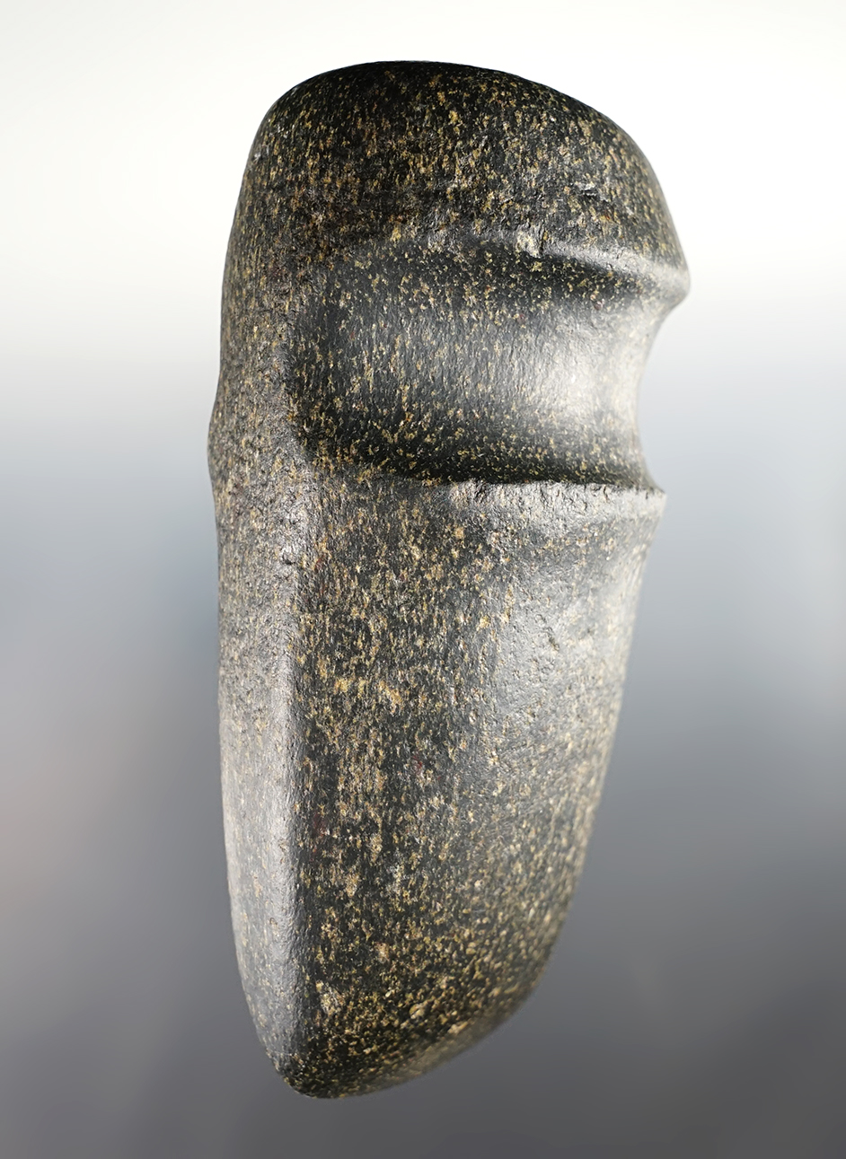 Exceptional! 5 3/8" long 3/4 Grooved Hardstone Axe that is perfect in every respect. Found in Ohio. 