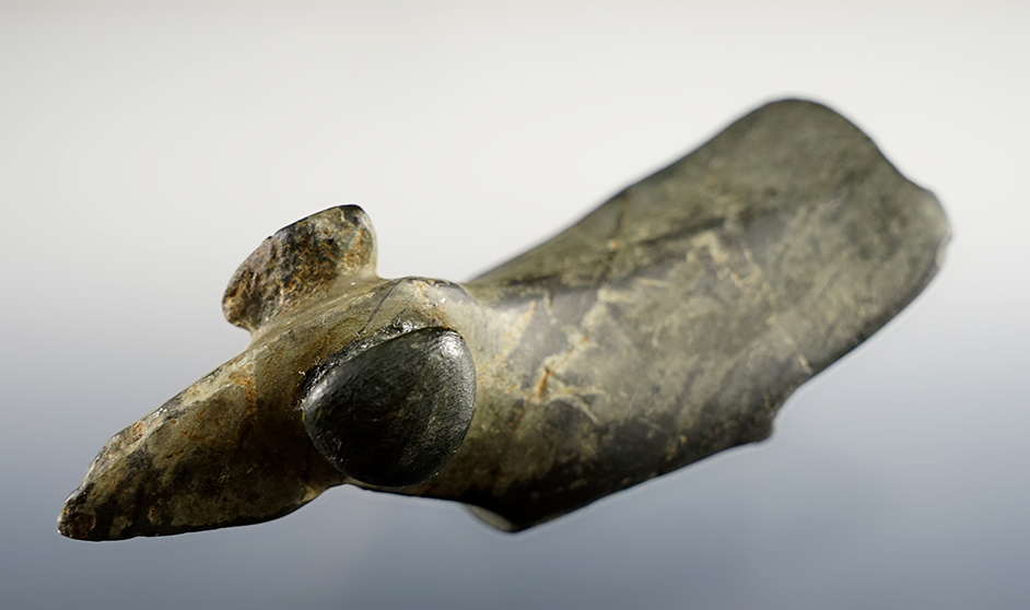 3 13/16" Popeyed Birdstone found in Middlesex Co., Ontario, Canada. Restored left eye. Pictured.