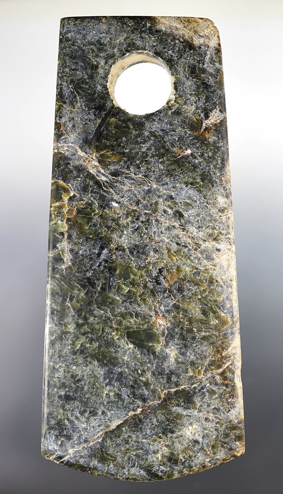 9" x 3 3/4" Chinese Axe From made from Nephrite Jade. Well polished.