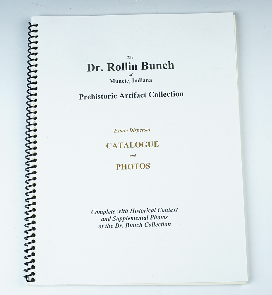 Softcover Estate catalog "The Dr. Rollin Bunch of Muncie, Indiana Prehistoric Artifact Collection".