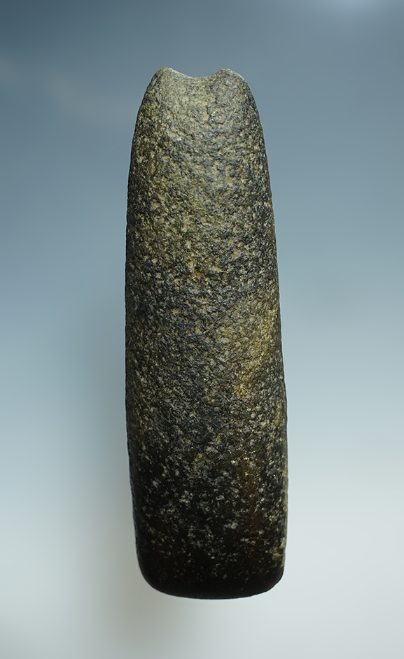 Huge 8 9/16” Celt found near Bellevue in Eaton Co, Michigan. Very uniquely grooved on poll end. 