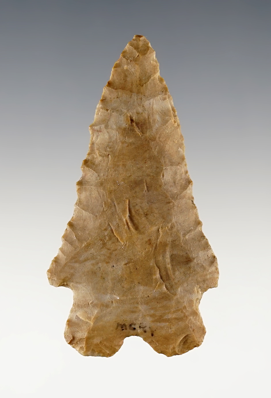 2 9/16" MacCorkle Bifurcate that is well patinated. Found in Marshall Co., Kentucky.