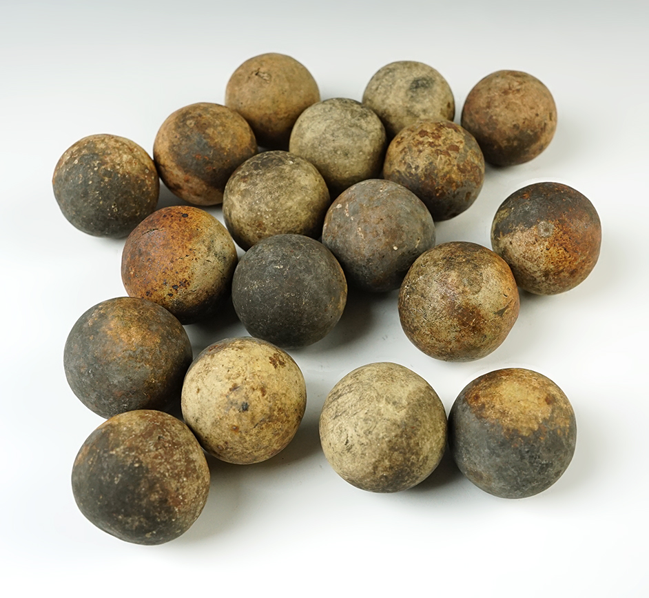Set of 18 Hardstone Cooking Balls found in Posey Co., Indiana. 