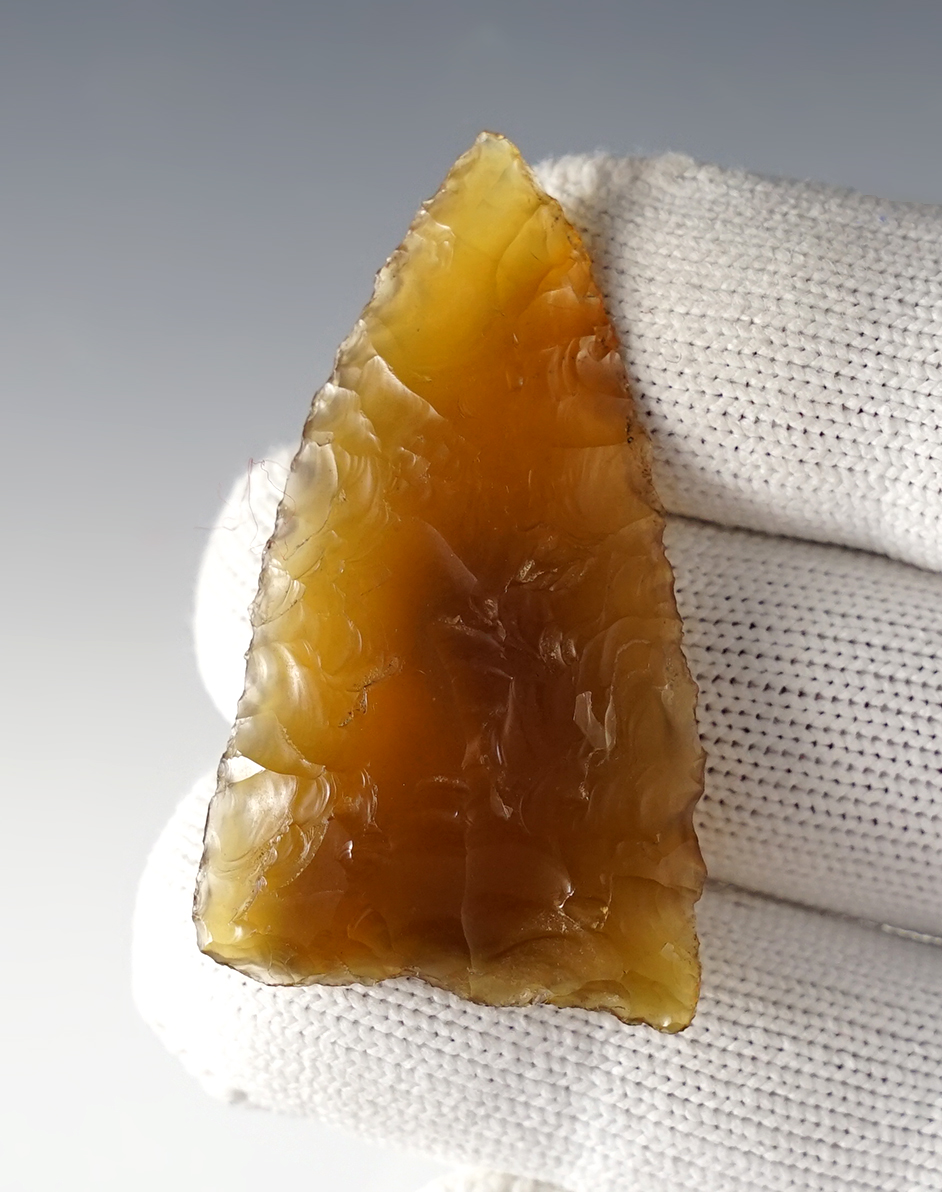 2 1/16" Atlatl Valley Triangular made from translucent Agate. Found in Washington. 