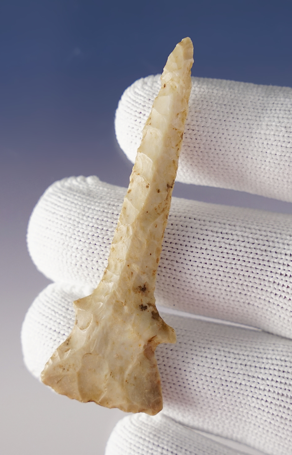 2 15/16" well patinated Drill found in Cooper Co., Missouri. Excellent style and overall form.