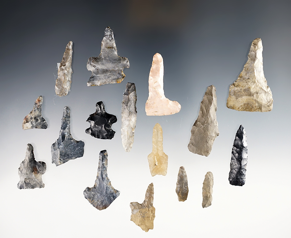 Set of 16 common Ohio Drills in good condition. The largest is 1 15/16".