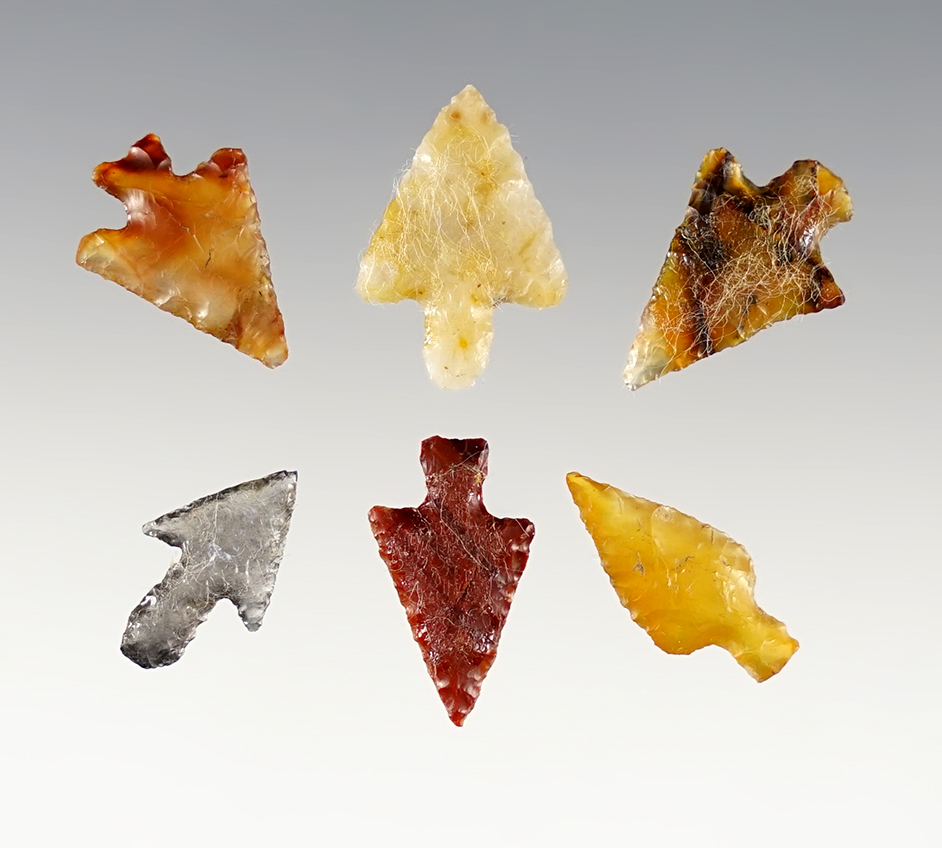 Set of 10 highly colorful Gem Points - Washington/Oregon area. The largest is 3/4".