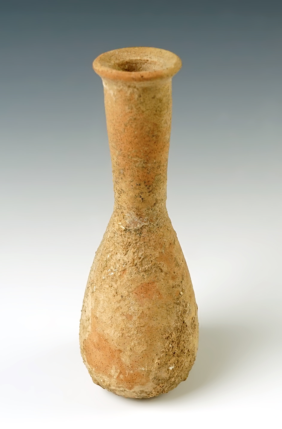 6 3/8" tall Old-World clay pottery vessel. Exact found location unknown.