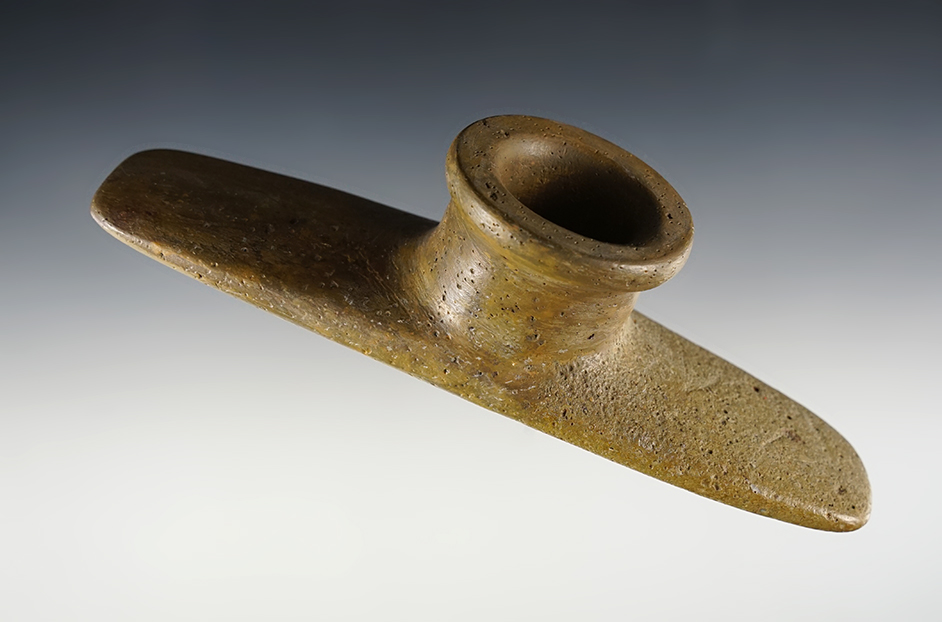 Heavily restored 5 15/16" Hopewell Pipe made from Pipestone. Heavily Restored. Ohio. COA 