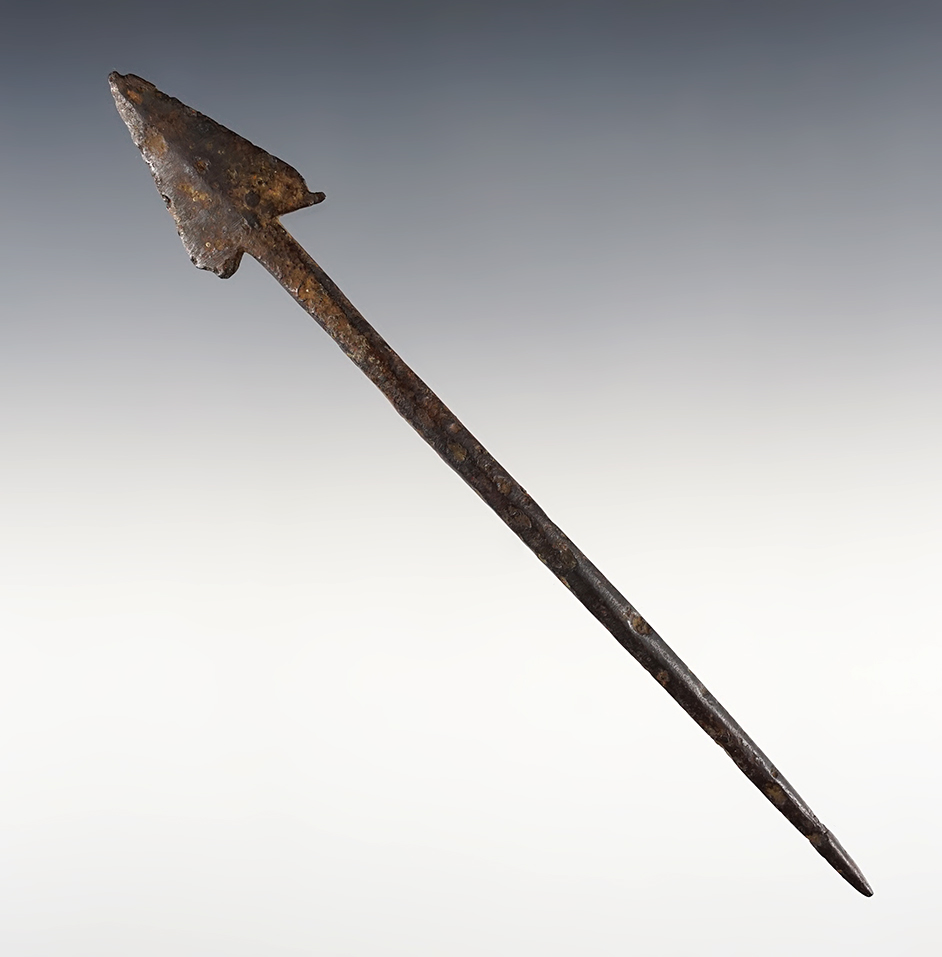 Rare 5 1/8" Iron Trade Spear recovered at the Townley-Read Site in Geneva, New York. 