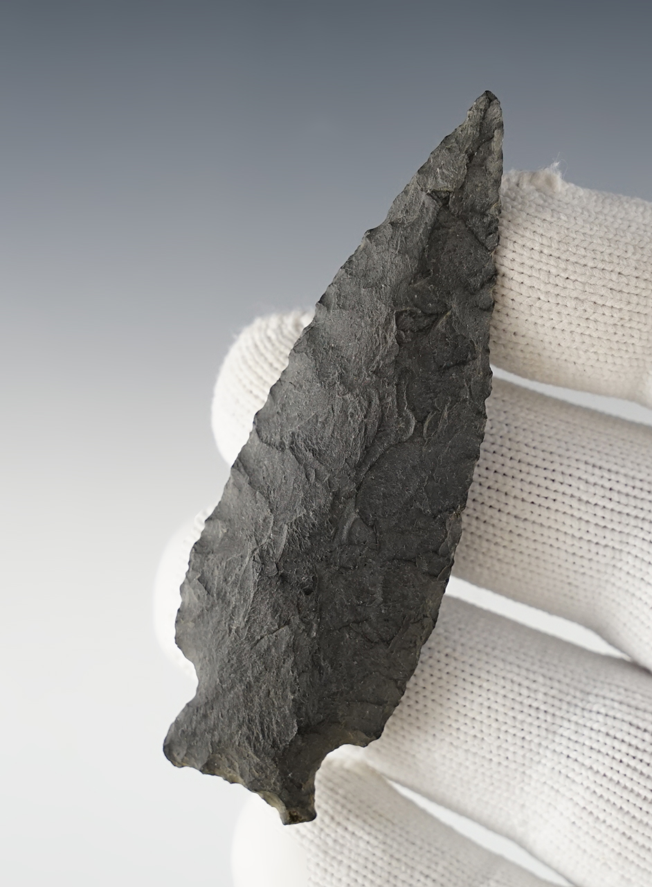 Well made 3 1/8" Knife made from patinated Basalt. Found near the Columbia River