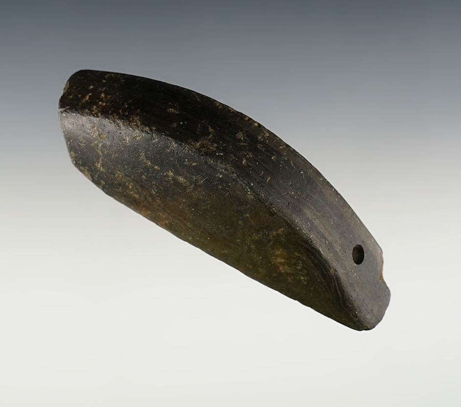 Deeply scooped 3 9/16" Salvaged Boatstone found in Ross Co., Ohio. Jackson COA. 