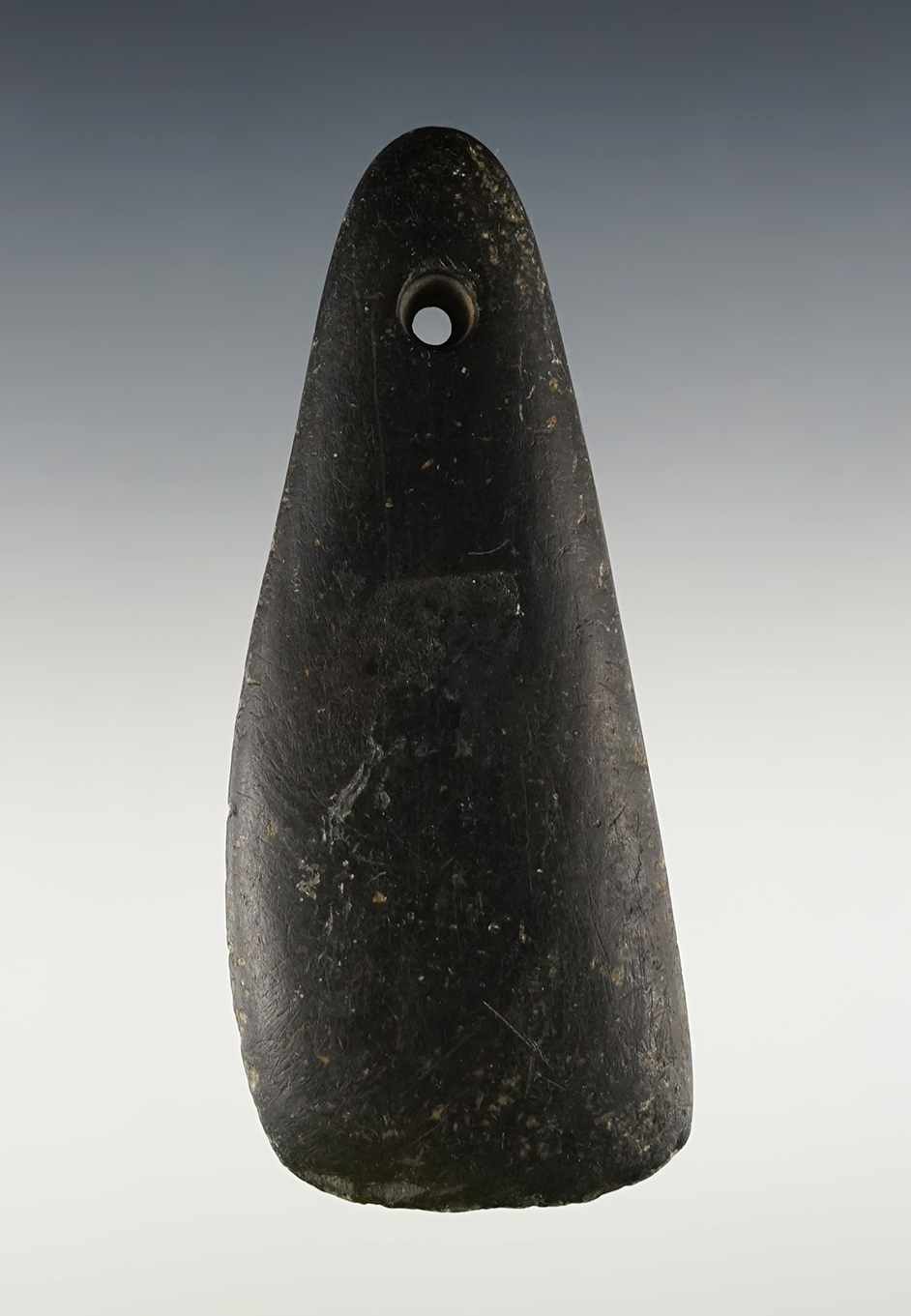 Unique 3 7/8" x 1 5/8" Pendant that was originally made as an Adze and later drilled.