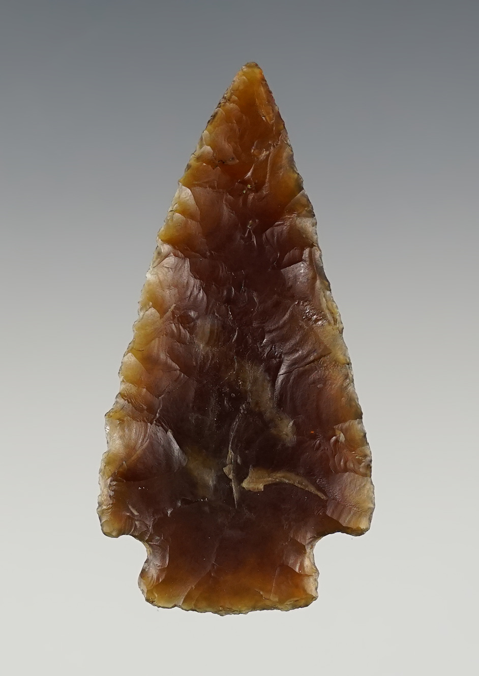 2 1/8" Pelican Lake made from Knife River Flint. North or South Dakota. Stermer COA. 