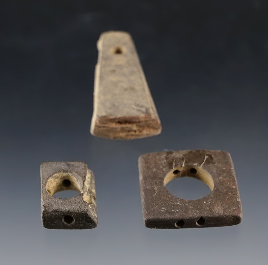 Set of 3 assorted beads recovered at the Townley-Read Site in Geneva, New York. 