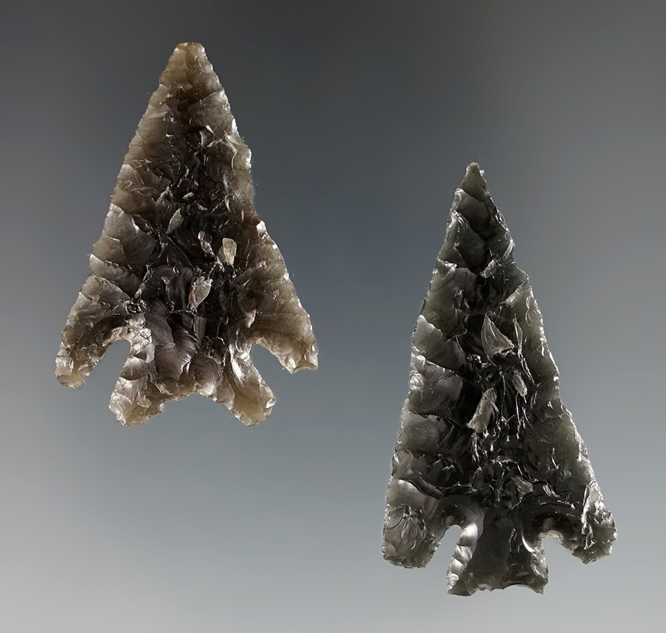 Pair of nice Elko points found by Richard Peterman, in the 1950’s, Klamath Co., Oregon. 