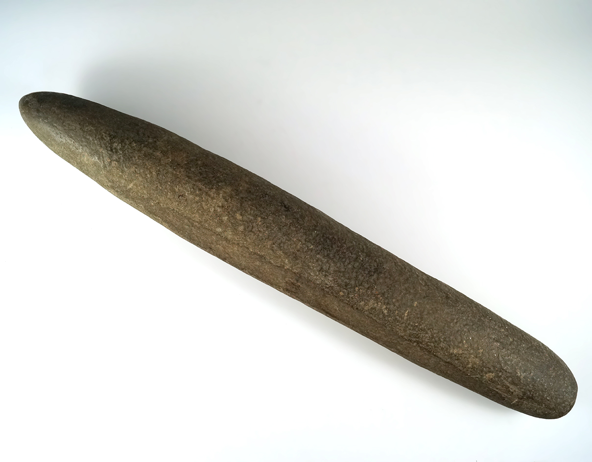 Exceptionally large well patinated 20 1/2" Roller Pestle found in Ohio.