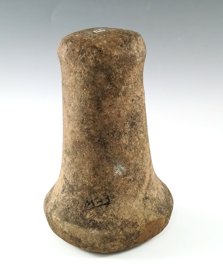 5 3/4" Quartz Knobbed Top Bell Pestle found in Ohio.