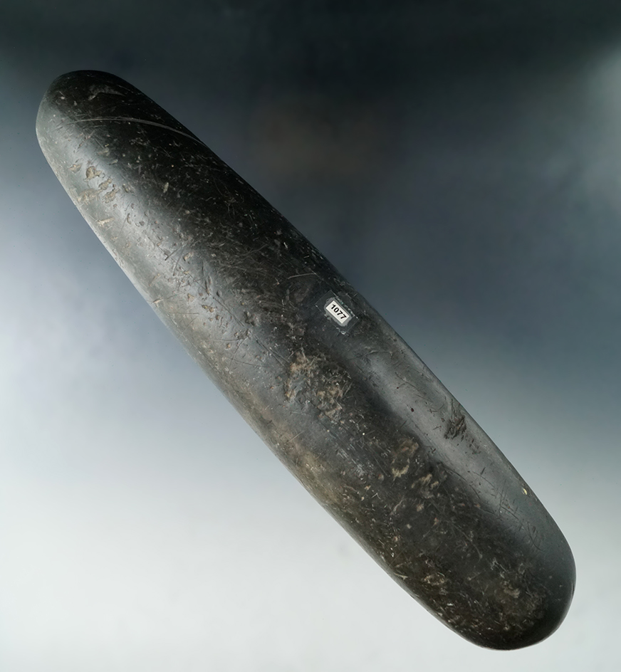 Highly polished 9 7/8" Hardstone Roller Pestle found in Ohio.