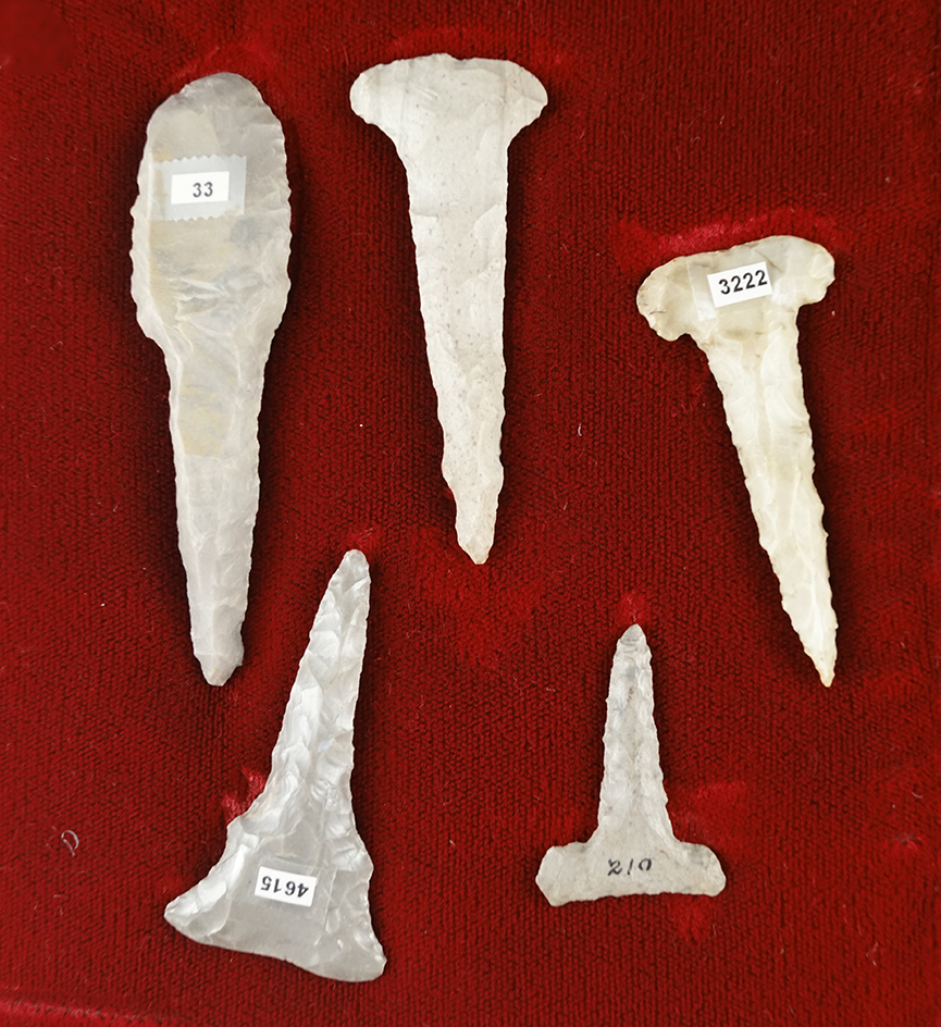 Group of 5 Flint Drills found in Ohio.  Largest is 3 1/8".