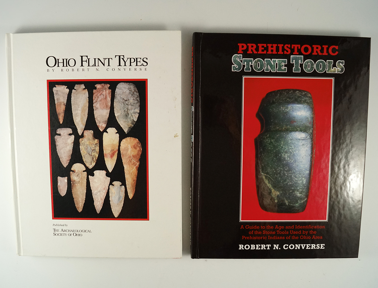 Pair of hardcover books: "Prehistoric Stone Tools", and "Ohio Flint Types" both by R. Converse.