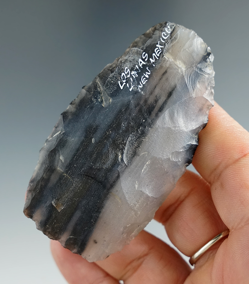 2 7/8" blade made from beautiful black and clear chalcedony found in Los Lunas New Mexico.