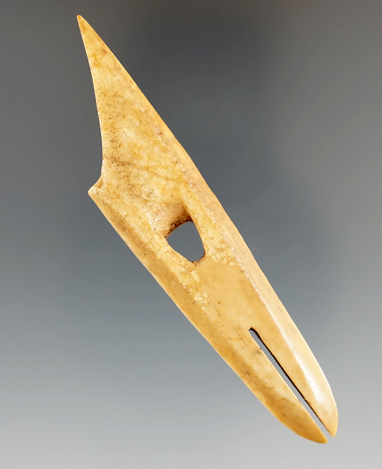 3 9/16" Harpoon Toggle found on St. Lawrence Island, Alaska. Comes with a Bennett COA.