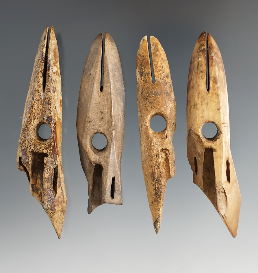 Set of 4 Alaskan Harpoon Toggles, largest is 3 1/2". Comes with a Bennett COA.