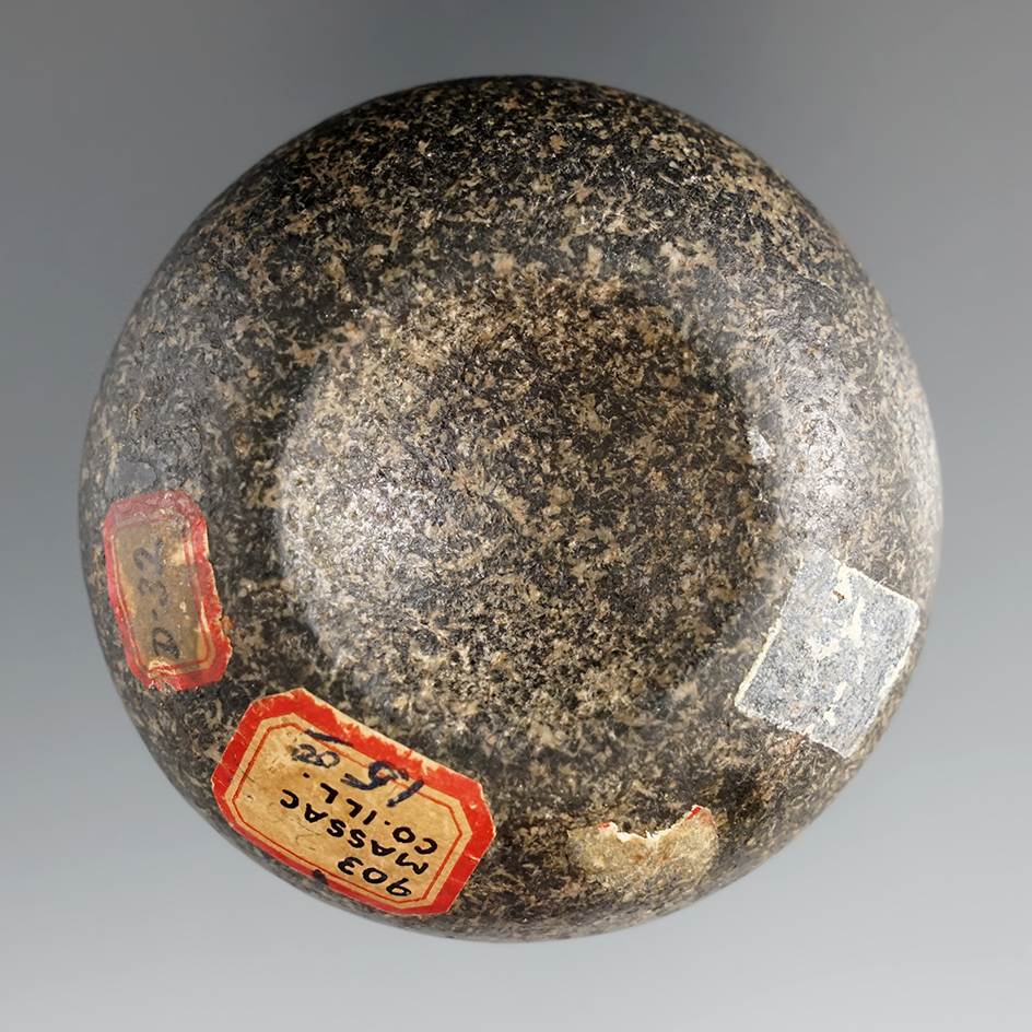 2 3/8" Hardstone Discoidal found in Massac Co., Illinois. Comes with a Bennett COA.