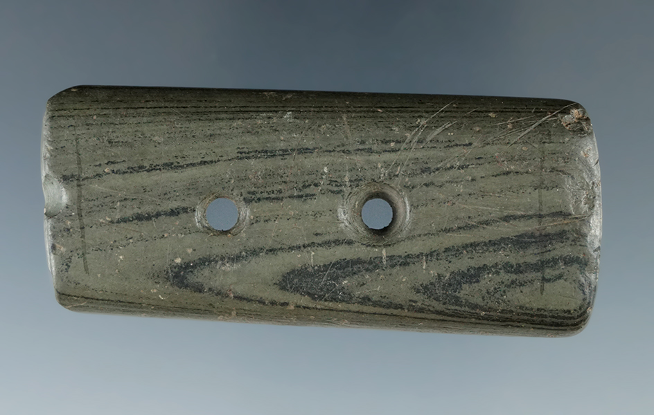 2 5/8" Elliptical Gorget which was anciently salvaged found on the Warder farm in New York State.