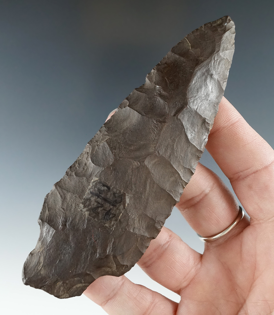 4 7/16" Adena made from Esopus chert found in New York.