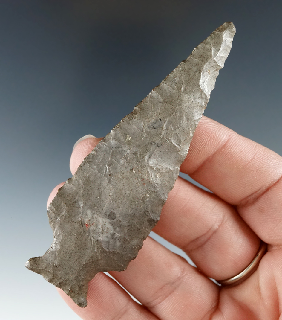 Excellent style! 3 1/4" Orient Fishtail - Onondaga Flint found near Houghton, Allegheny Co., NY