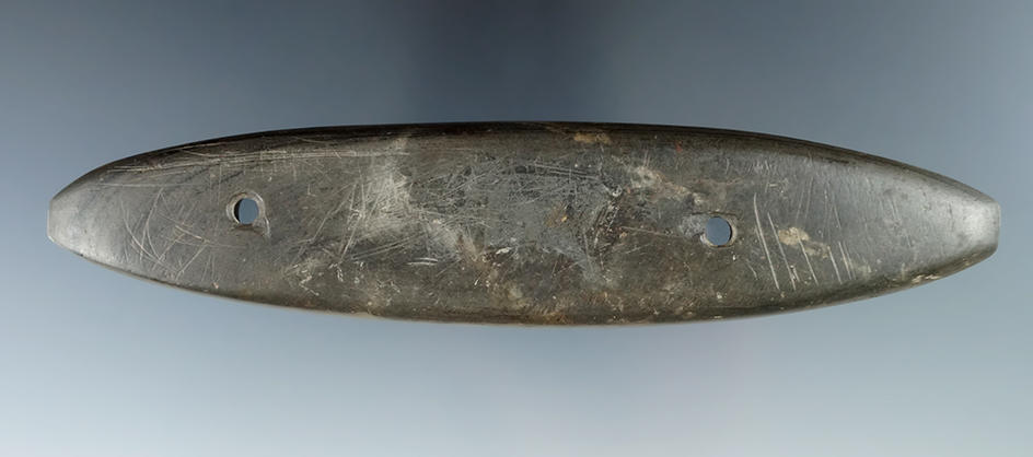 6 5/16" Bi-pointed Elliptical Adena Gorget found near Big Flats in Chemung County New York.