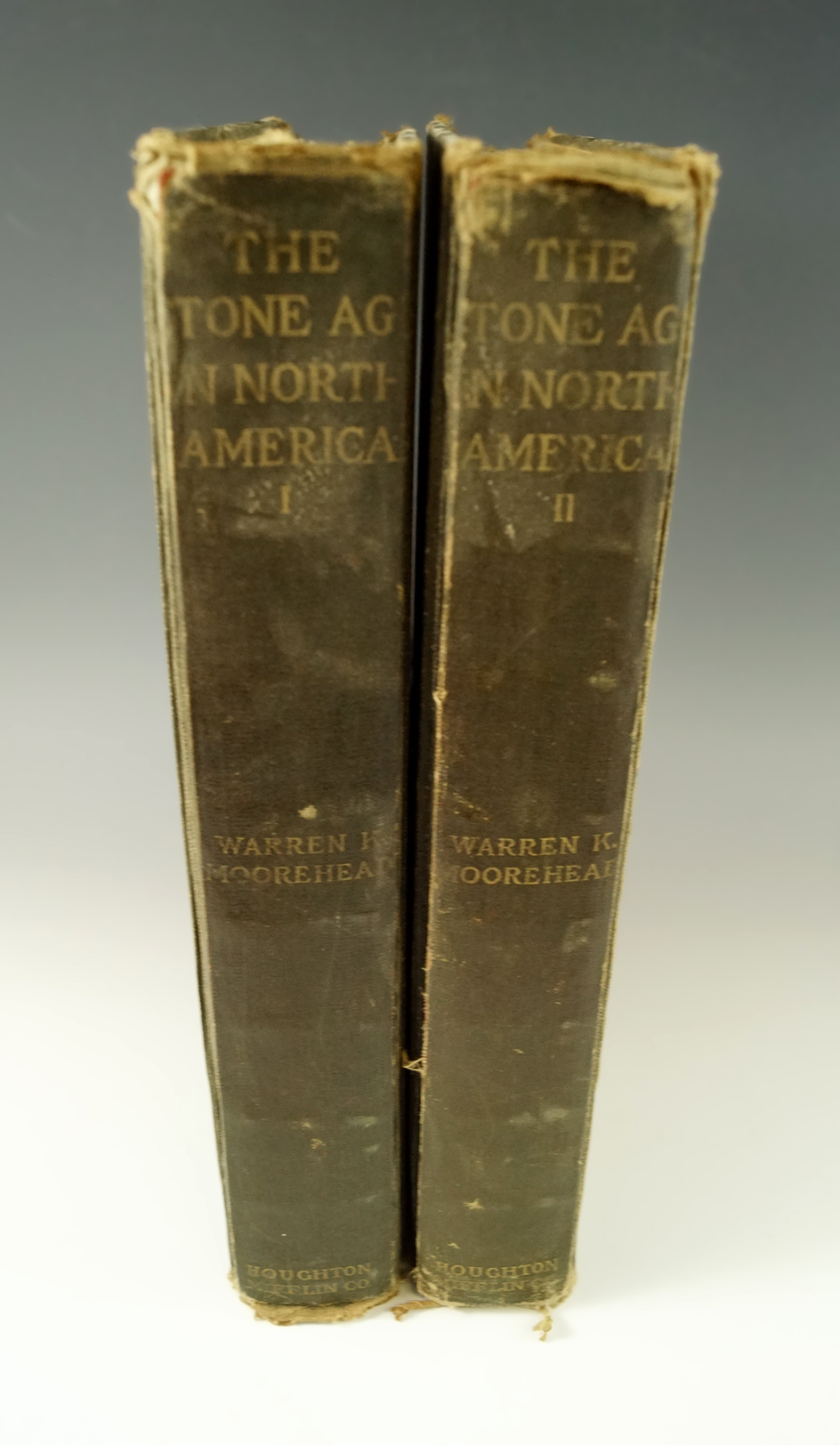 Two hardcover book set: The Stone Age in North America by Warren K. Moorehead. 1st. Ed. 1910.