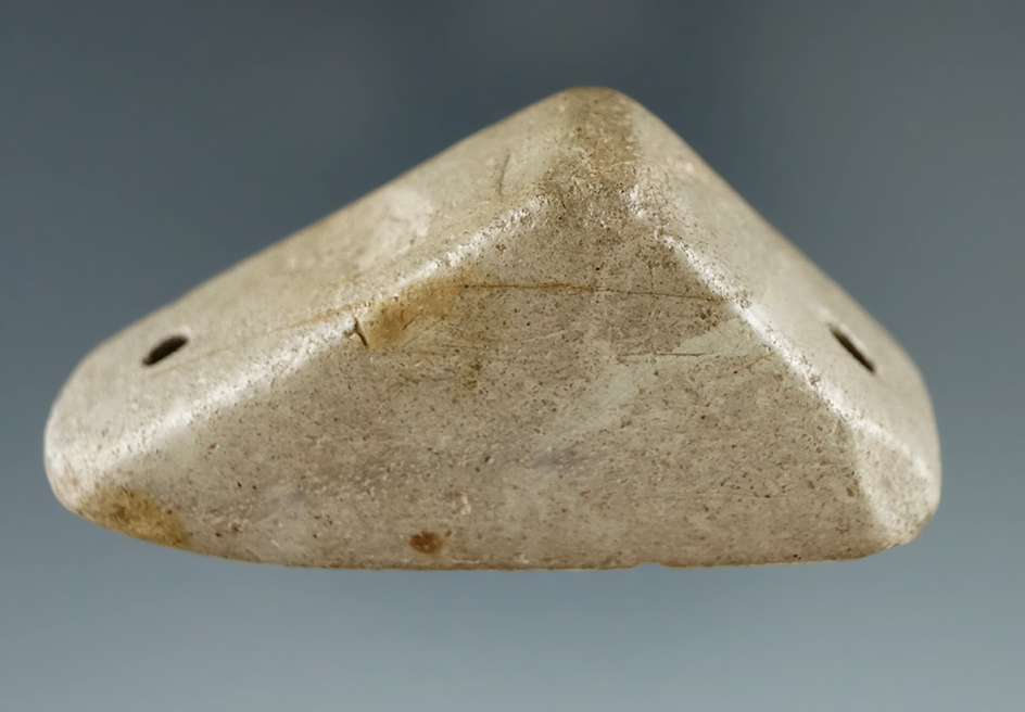 2 9/16 Wide drilled Boatstone found in Livingston County New York. Ex. Kelloge collection.