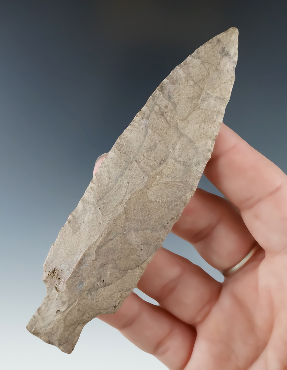4 1/2" Archaic Stemmed found in New York.