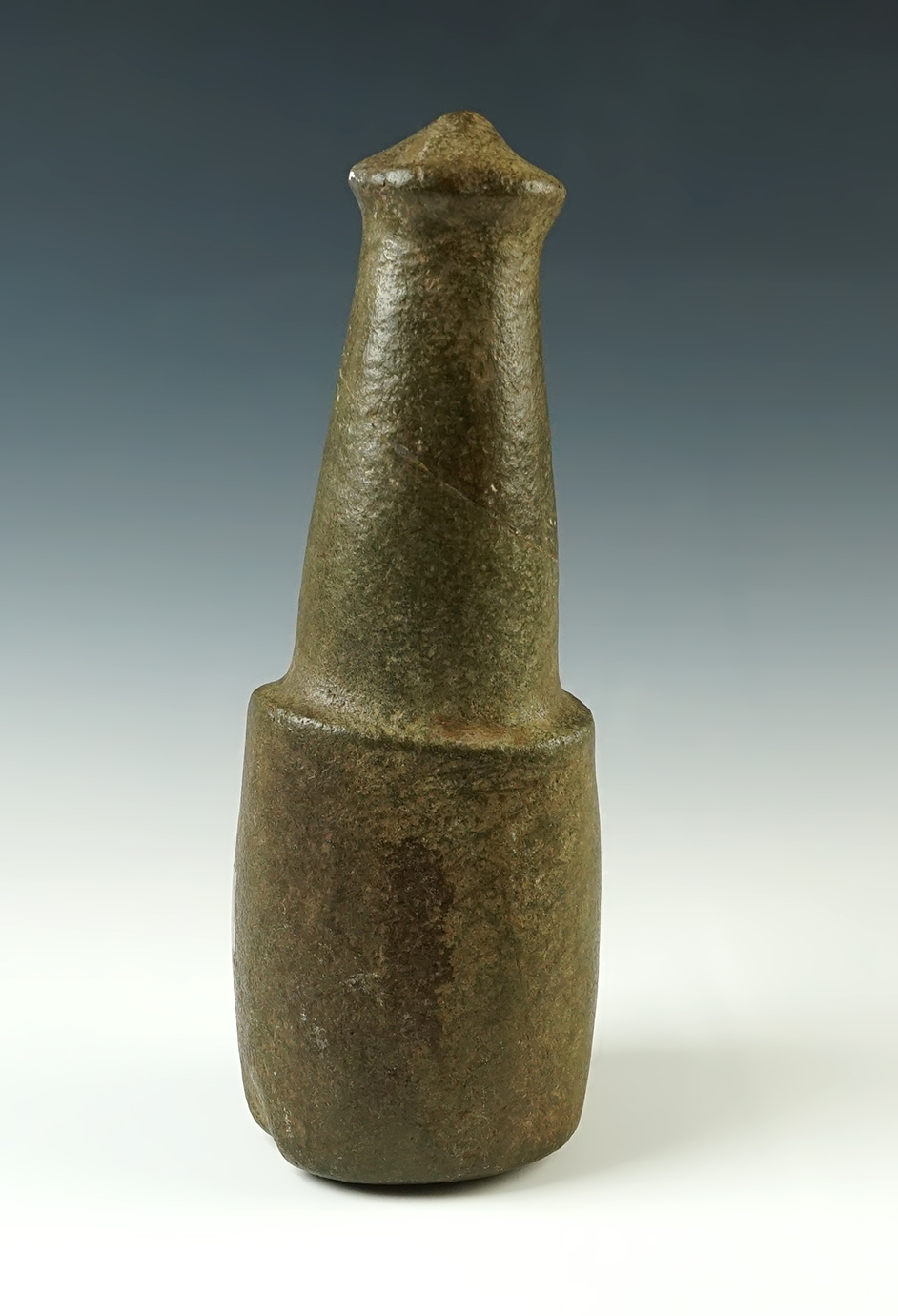 Incredibly well styled 9 1/2" Pestle - Washington/Oregon area. Broken and glued.