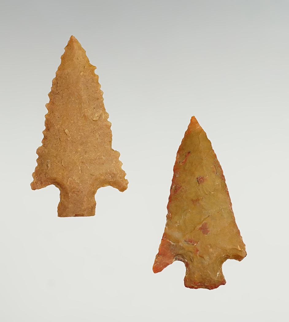 Pair of well made Bonham points in excellent condition. Both were found in Cass Co., Texas. 