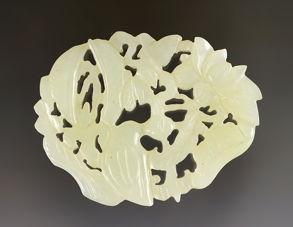 Beautiful 2 1/4" vintage Chinese Jade carving. Recovered in Southeast Asia. Exact age unknown.