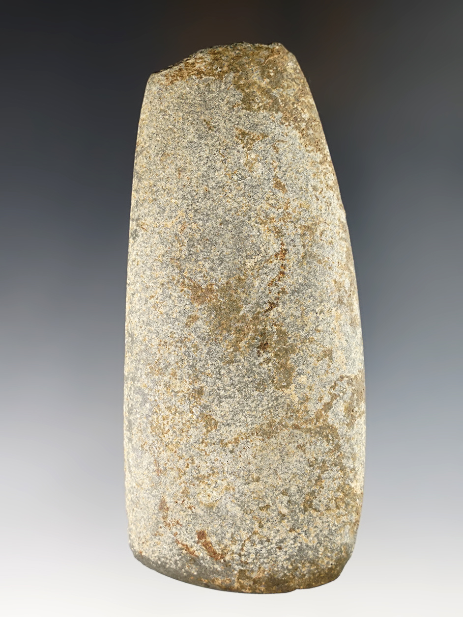 4 5/8" Hardstone Celt - near perfect bit. Found on 3/21/1969 at the Elsey Site in Warren Co., Ohio.